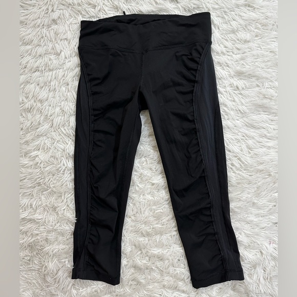 lululemon athletica Pants - Lululemon Women’s Crop Leggings Size 6 Sheer Detail | Black